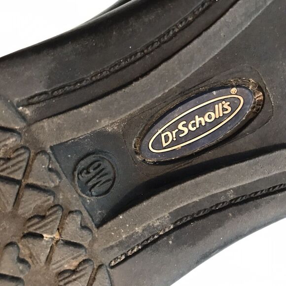 Dr. Scholl's Marci Black Leather Wedge Loafer Women's 9W Side Zip Comfort Shoes - Picture 10 of 10